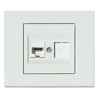 Розетка комп'ютерна (CAT6) біла OVIVO Electric серія GRANO