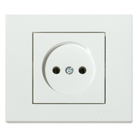 Розетка одинарна без заземлення біла OVIVO Electric серія GRANO