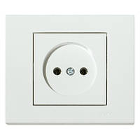 Розетка одинарна без заземлення біла OVIVO Electric серія GRANO