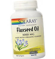 Лляна олія омега 3-6-9 Solaray Flaxseed Oil 1000 mg 100 капсул