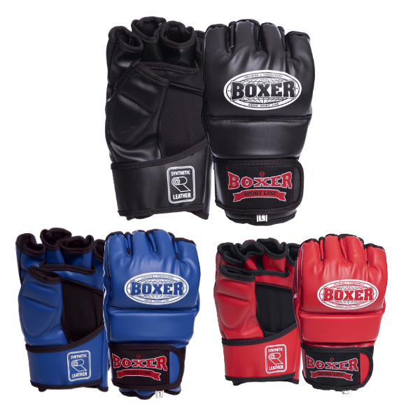 Рукавички для змішаних єдиноборств MMA Boxer кожвинил розмір M-XL (5021)