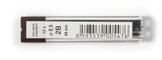 Грифель до механічного олівця 0,5 мм., 2B, 12шт. KOH-I-NOOR чорний