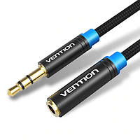 Кабель Vention Audio 3.5 mm M - 3.5 mm F, 0.5 m, Black, 3 pin (VAB-B06-B050-M)