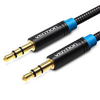 Кабель Vention Audio 3.5 mm M - 3.5 mm M, 0.5 m, Black, 3 pin (P350AC050-B-M)