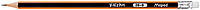 Карандаш графитный 2В с ластиком, трехгранный, Black Peps MAPED черный+оранжевый