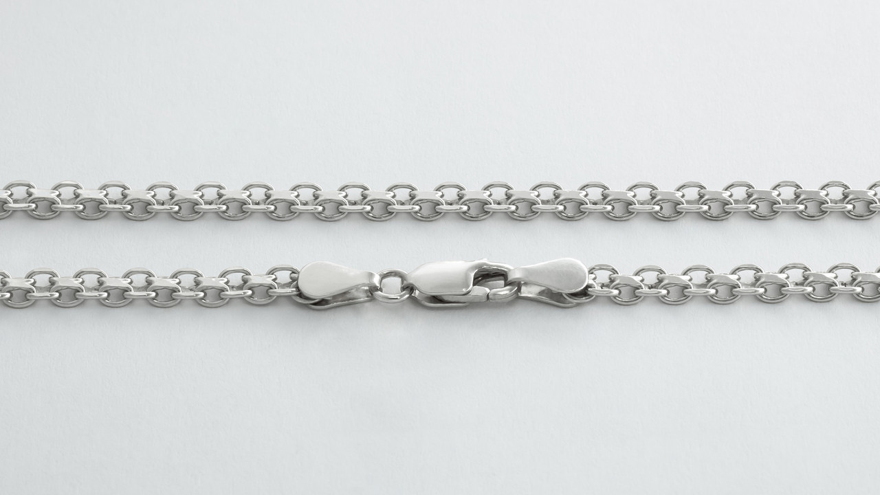 Серебряная цепь родированная якорь - 816Р 3/50