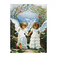 Алмазна вишивка. Картина на підрамнику "Дівчатки ангели", розмір 40x30 см