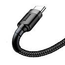 Кабель USB Baseus Cafule Type-C 3A 0.5m, Gray+Black (CATKLF-AG1), фото 6