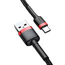 Кабель USB Baseus Cafule Type-C 3A 1m, Red+Black (CATKLF-B91), фото 3