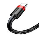 Кабель USB Baseus Cafule Type-C 3A 1m, Red+Black (CATKLF-B91), фото 5