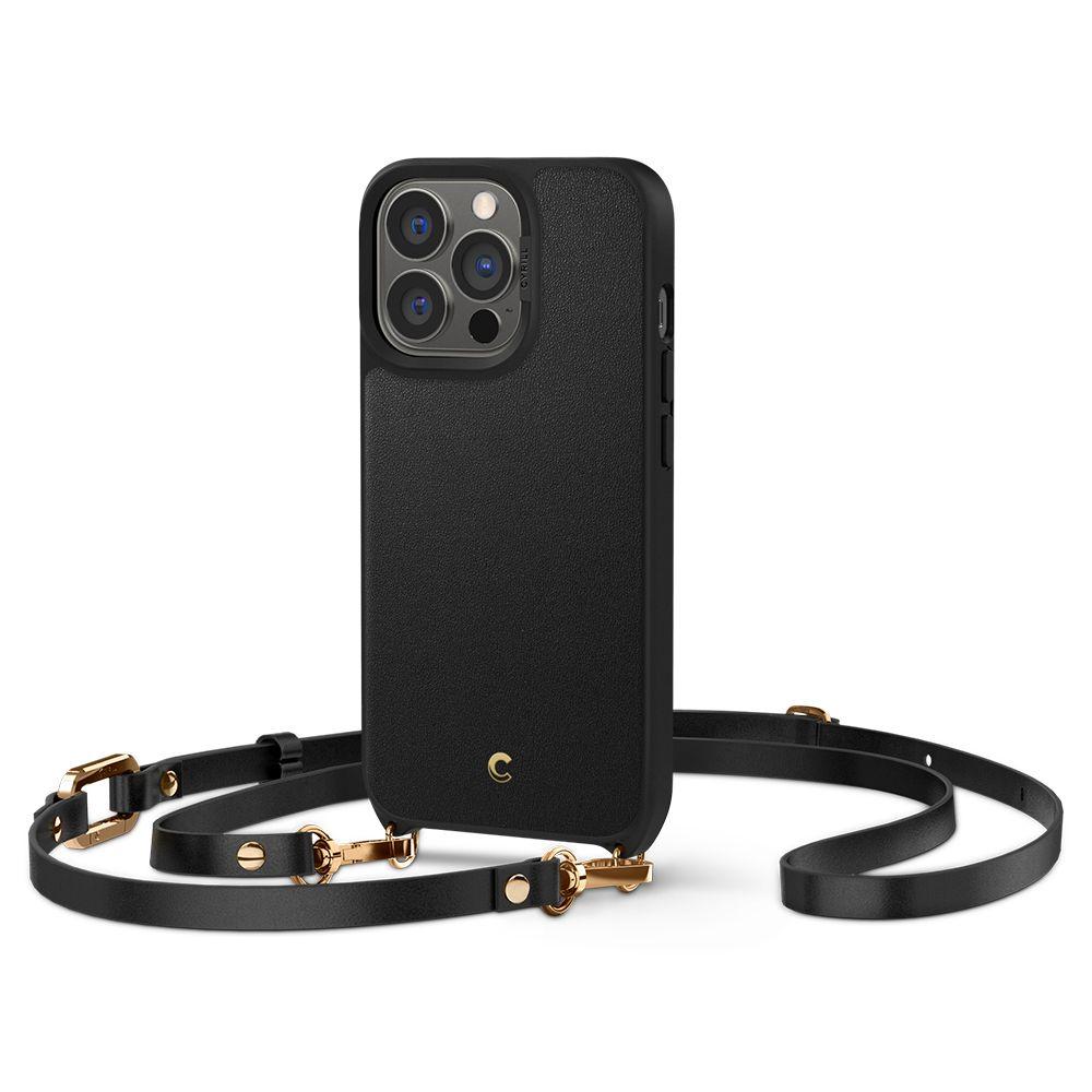 Чохол Spigen для iPhone 13 Pro — Cyrill, Classic Charm, з ремінцем, Чорний (ACS03582)