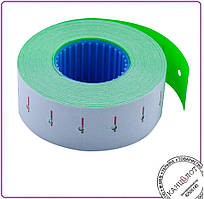 Цінник товарний 22x12 мм (1000 шт, 12 м), прямокутний, внутрішній насотка, зелений