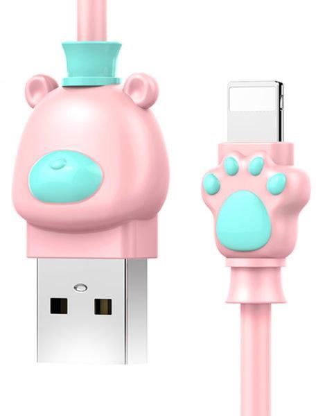 Кабель Baseus Lightning Bear Cable 1m, Pink (CALBE-04)