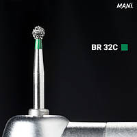 Алмазний бор BR-32С. Кульоподібний (кулька) (ISO 001/019), зелений