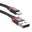 Кабель Baseus Cafule Cable USB For Lightning 2.4A 1m Black/Red (CALKLF-B19), фото 3