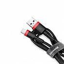 Кабель Baseus Cafule Cable USB For Lightning 2.4A 1m Black/Red (CALKLF-B19), фото 4