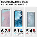 Захисне скло Spigen для iPhone 12 / 12 Pro EZ FIT GLAS.tR Screen Protector (2 шт.), Clear (AGL01801), фото 3