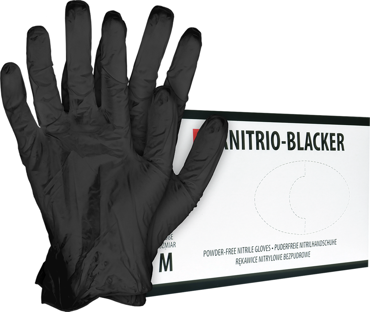 Рукавички нітрилові неопудрені чорні RAIS RNITRIO-BLACKER B (чорні) 100 шт, фото 1