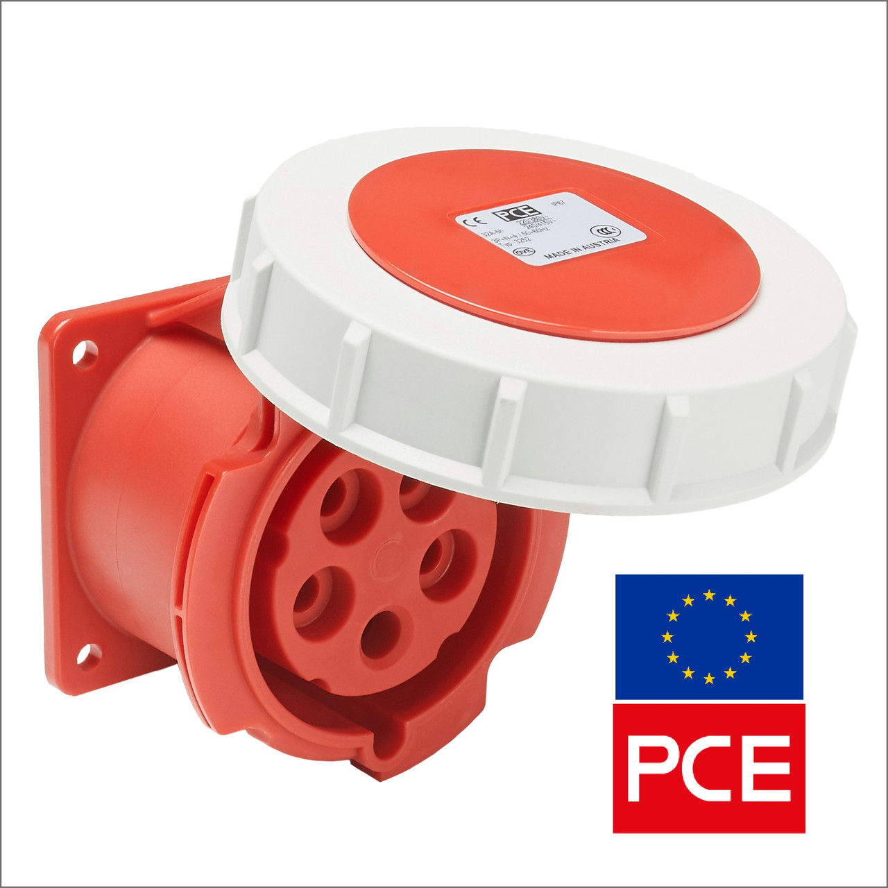 Розетка вбудована PCE 3252-6 IP67 3P+N+PE 32A 400V пряма (силова), фото 1