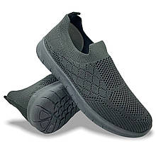 Кросівки підліткові літні текстильні сітка з гумовою підошвою сірі