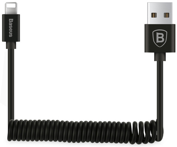 Кабель Baseus Elastic Data to Lightning 1.6 м, Black (CALIGHTNG-EL01)