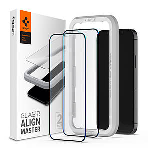 Захисне скло Spigen для iPhone 12 Mini Glas.tR AlignMaster (2 шт.), Black (AGL01812)