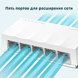 Комутатор TP-LINK LiteWave 5-Port 10/100M mini LS1005, фото 4