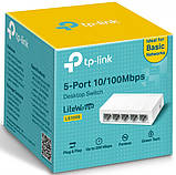 Комутатор TP-LINK LiteWave 5-Port 10/100M mini LS1005, фото 5