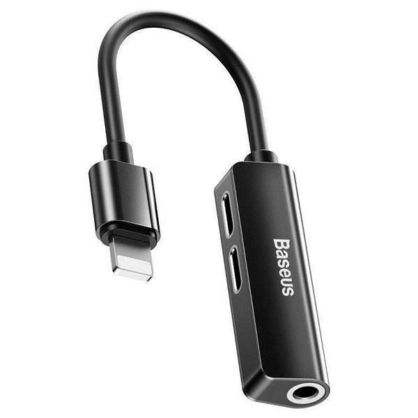 Адаптер Baseus L52 3-in-1 iP Male to Dual iP & 3.5mm Female, Black (CALL52-01)