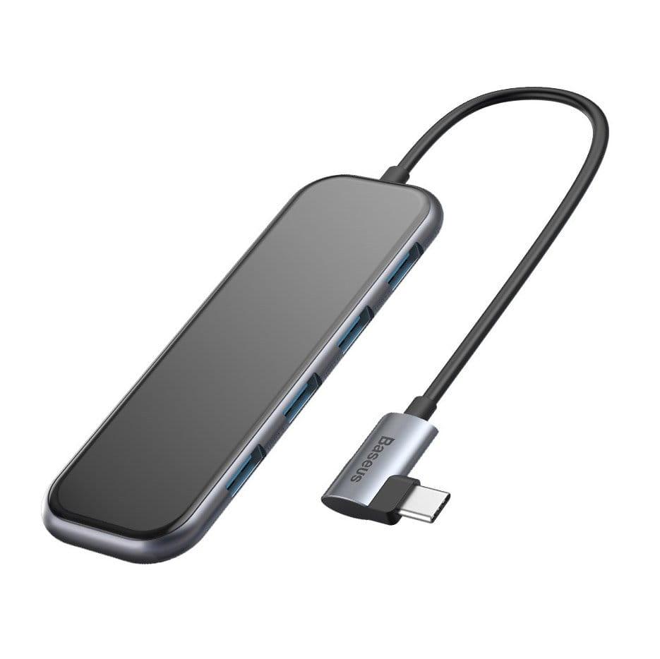Переходник Baseus USB-Hub Multi-functional (Type-C to 4xUSB3.0+PD), Deep gray (CAHUB-EZ0G), фото 1