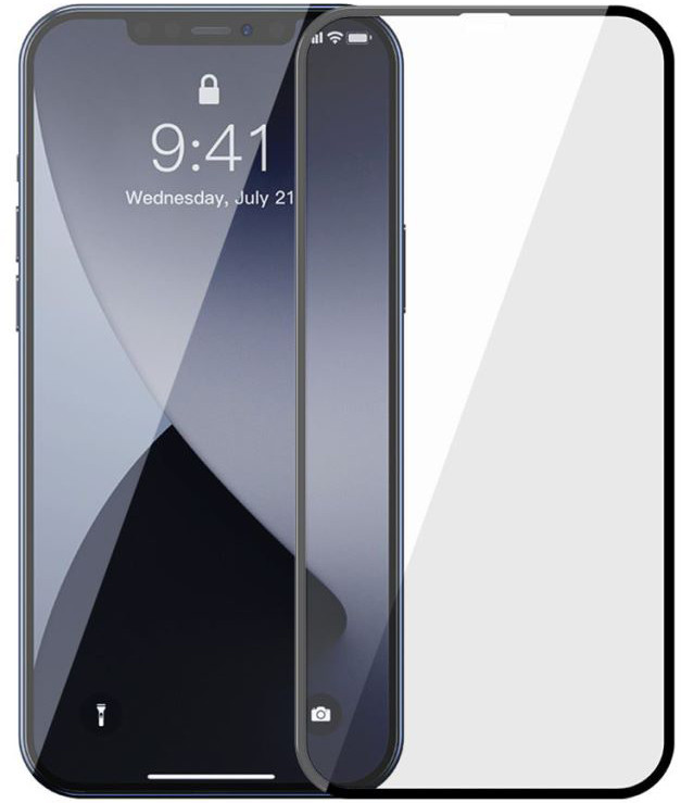 Захисне скло Baseus для iPhone 12 Pro Max (6.7inch) Full-Glass 0.3 mm (2шт), Black (SGAPIPH67N-KA01)