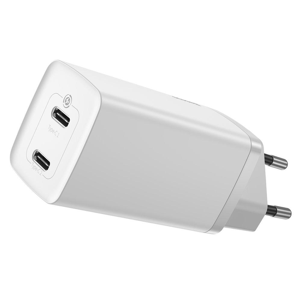 Сеть ЗУ Baseus GaN2 Lite Quick Charger 2xUSB Type-C 65W, White (CCGAN2L-E02)