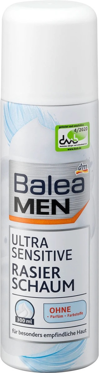 Balea MEN Rasierschaum Ultra Sensitive Чоловіча піна для гоління для дуже чутливої шкіри 300 мл