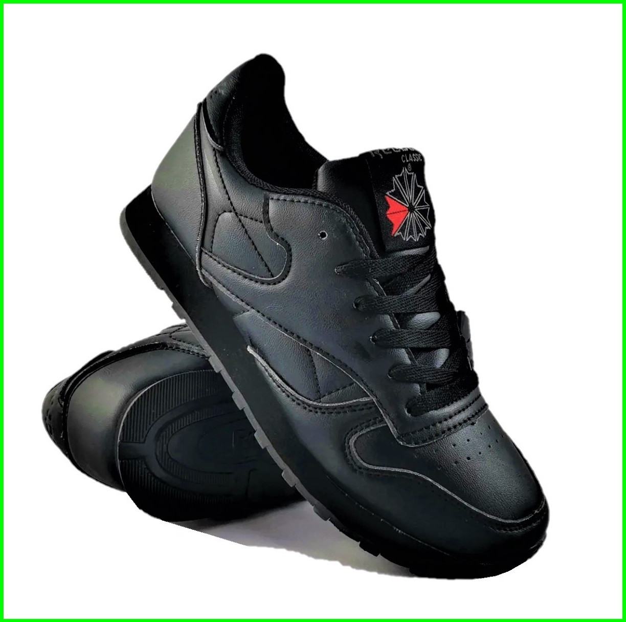 Мужские Кроссовки Reebok Classic Черные Рибок (размеры: 41,42,43,44,45,46) Видео Обзор