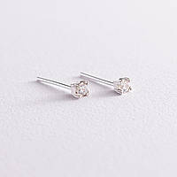 Срібні сережки — пусети з фіанітами 12985 Онікс