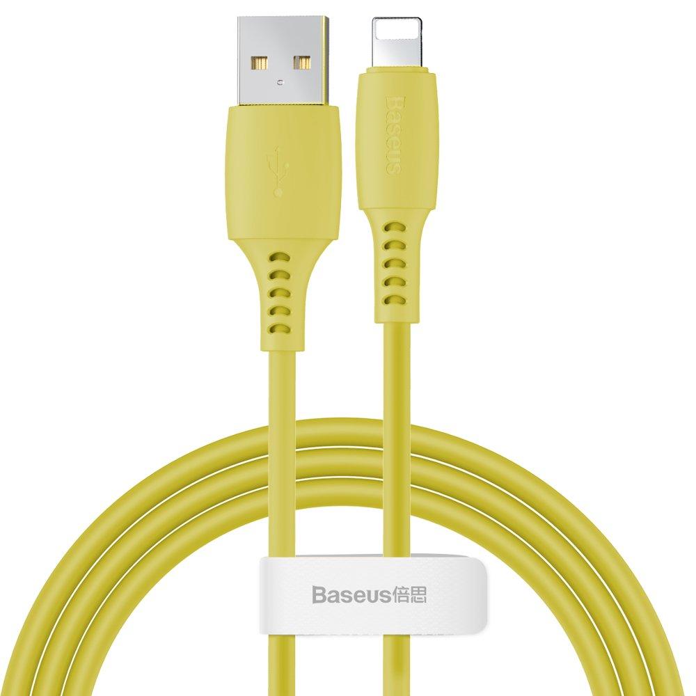 Кабель Baseus Lightning Colourful 2.4A 1.2m, Yellow (CALDC-0Y)