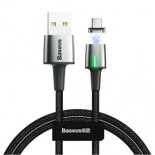 Кабель USB Baseus Zinc Magnetic Type-C 3A 1m, Black (CATXC-A01)