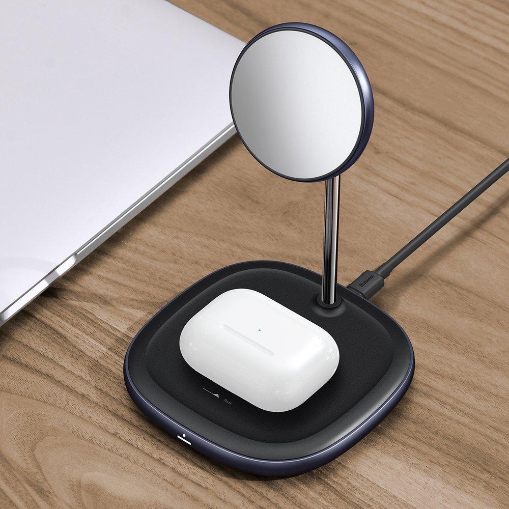 Бездротовий зарядний пристрій Baseus Swan 2-in-1 Magnetic 20 W, Black (WXSW-D01)