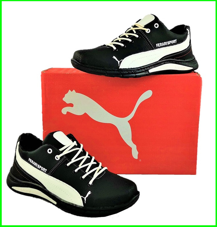 Кроссовки PUMA for Ferrari Sport Мужские Чёрные Пума Кожаные (размеры: 40,41,42,43,44,45) Видео Обзор