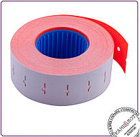 Цінник товарний 22x12 мм (1000 шт., 12 м), прямокутний, внутрішня намотка, червоний