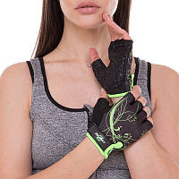 Перчатки для фитнеса Zelart XS-M черный-салатовый