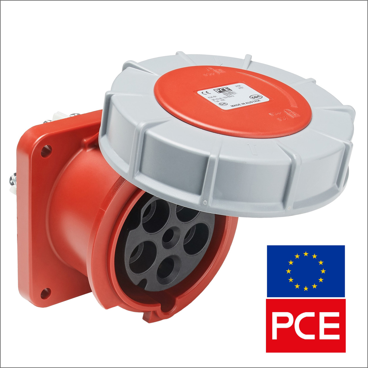 Розетка вбудована PCE 335-6 IP67 3P+PE 63A 400V POWER TWIST (силова), фото 1