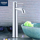 Високий змішувач для умивальника Grohe BauClassic 32868000, фото 9