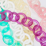 Акриловий ланцюг для сумок з круглими ланками (32 см), колір кремовий, фото 2