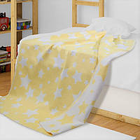 Детское одеяло в кроватку из хлопка Звезды Ярослав 100х140 см желтый