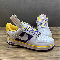 Eur36-45 Nike Air Force 1 Lakers Лейкерс обувь мужские женские кроссовки сникерсы