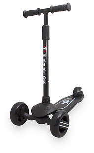 Дитячий самокат Maraton Baby Star ЧОРНИЙ зі складною конструкцією, що світяться колеса