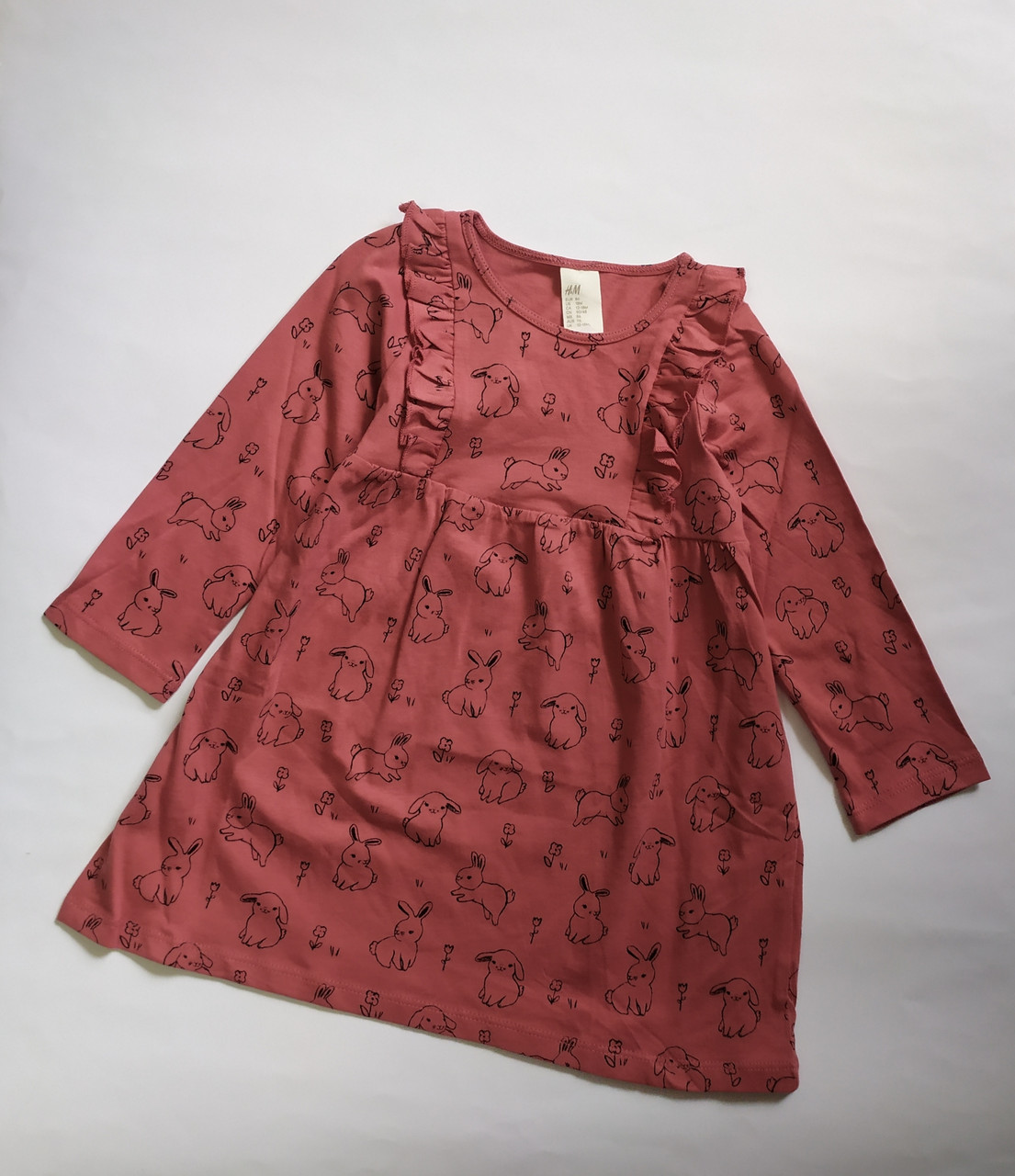 Сукня для дівчинки в принт зайчиків H&M 68, 74, 86см, фото 1