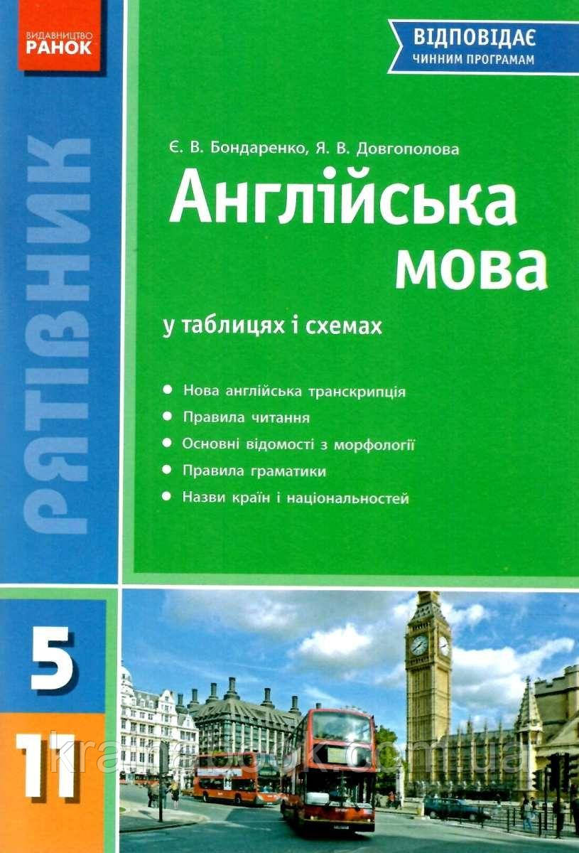 Англійська мова у таблицях і схемах. Рятівник. Для учнів 5—11 класів. Бондаренко Є., Довгополова Я.
