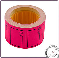 Цінник товарний 35x25 мм, "ЦІНА", (240 шт, 6 м), прямокутний, зовнішня насотка, маліновий